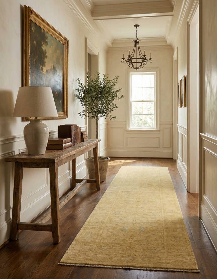 Detail image of 2' 8 x 10'  Hand Knotted Over-Dyed Ziegler Runner Rug