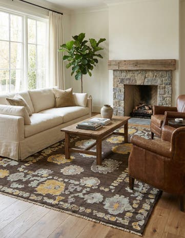 9' 1 x 12' Hand Knotted Oushak Wool Rug