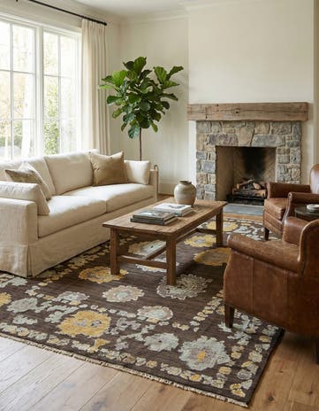 9' 1 x 12' Hand Knotted Oushak Wool Rug