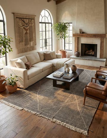 9' 7 x 14' 7 Hand Knotted Moroccan Wool Rug