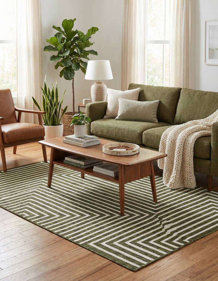 Detail image of  5' 3 x 8'  Washable Modern Indoor / Outdoor Rug