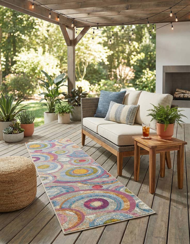 Detail image of 2' 7 x 12'  Washable Modern Indoor / Outdoor Runner Rug