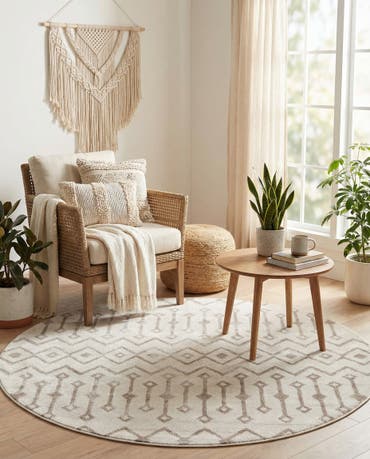  5' 3 x 5' 3 Bohemian Trellis Round Rug