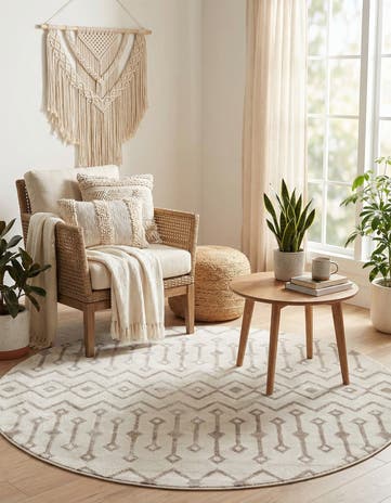 Pearl Bohemian Trellis Round Rug