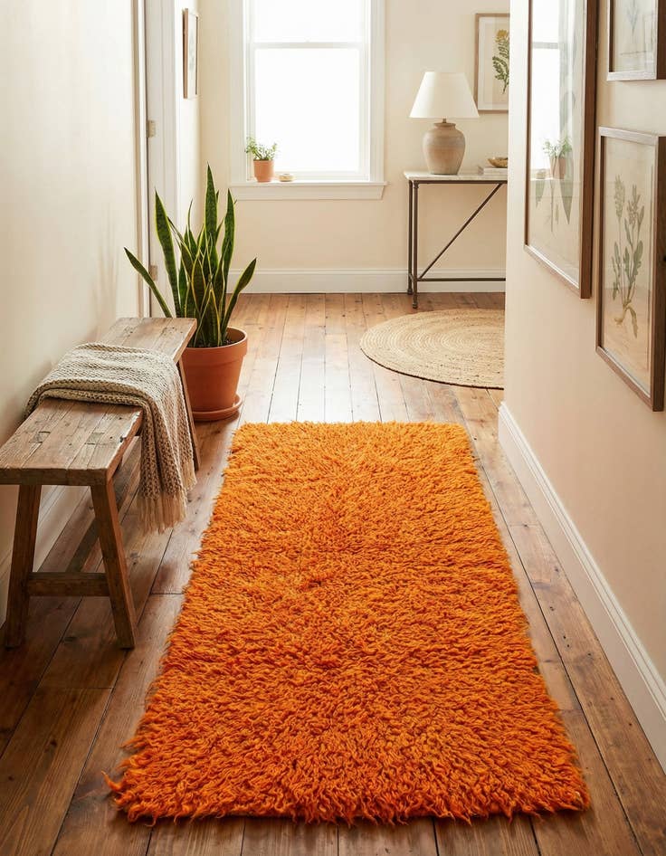 Detail image of 2' 3 x 4' 2  Hand Knotted Moroccan Wool Runner Rug