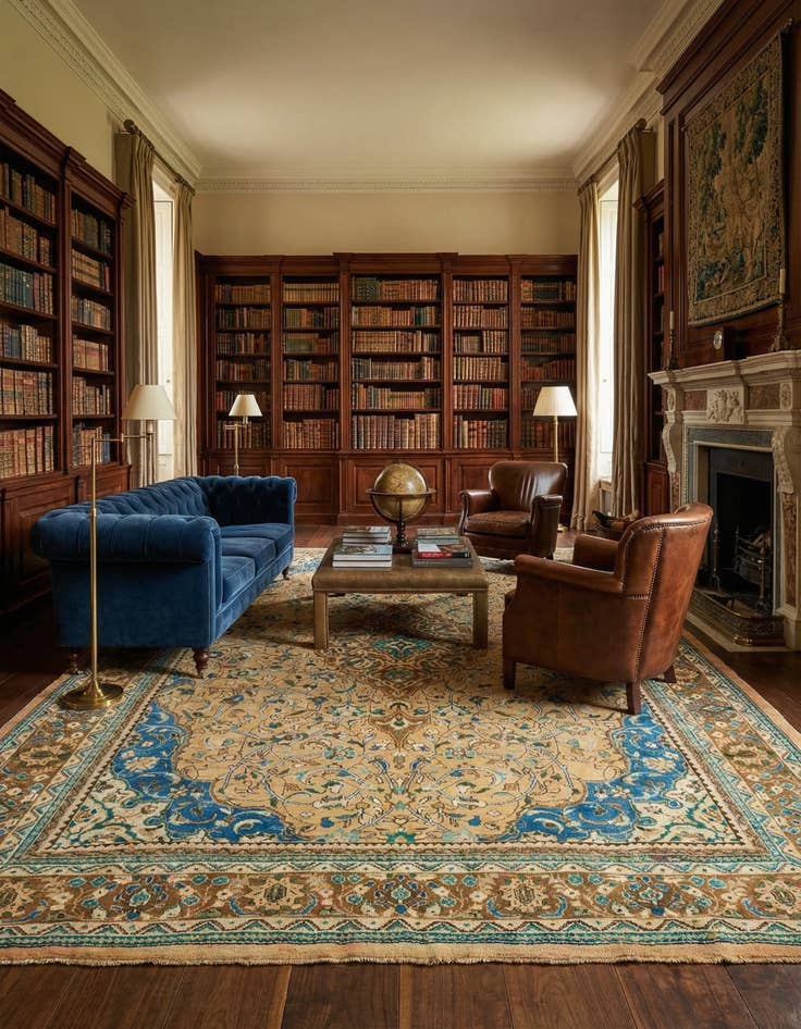 Detail image of 10' 1 x 13' 2 Hand Knotted Farahan Persian Wool Rug