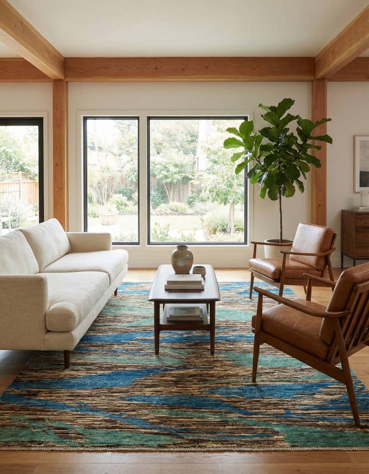 Detail image of 5' 11 x 7' 10  Hand Knotted Modern Ziegler Rug