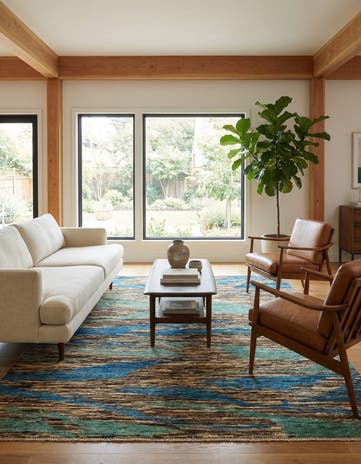 5' 11 x 7' 10 Hand Knotted Modern Ziegler Rug
