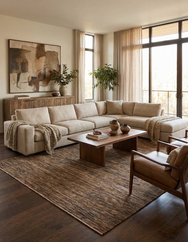 Detail image of 6' 7 x 9' 8  Hand Knotted Modern Ziegler Rug