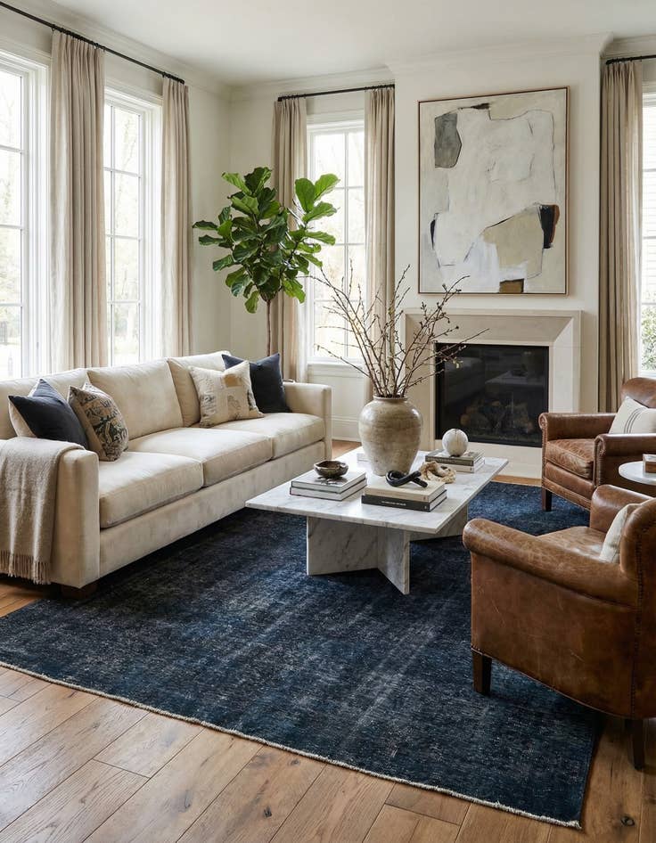 Detail image of 6' 7 x 9' 7  Hand Knotted Ultra Vintage Persian Wool Rug