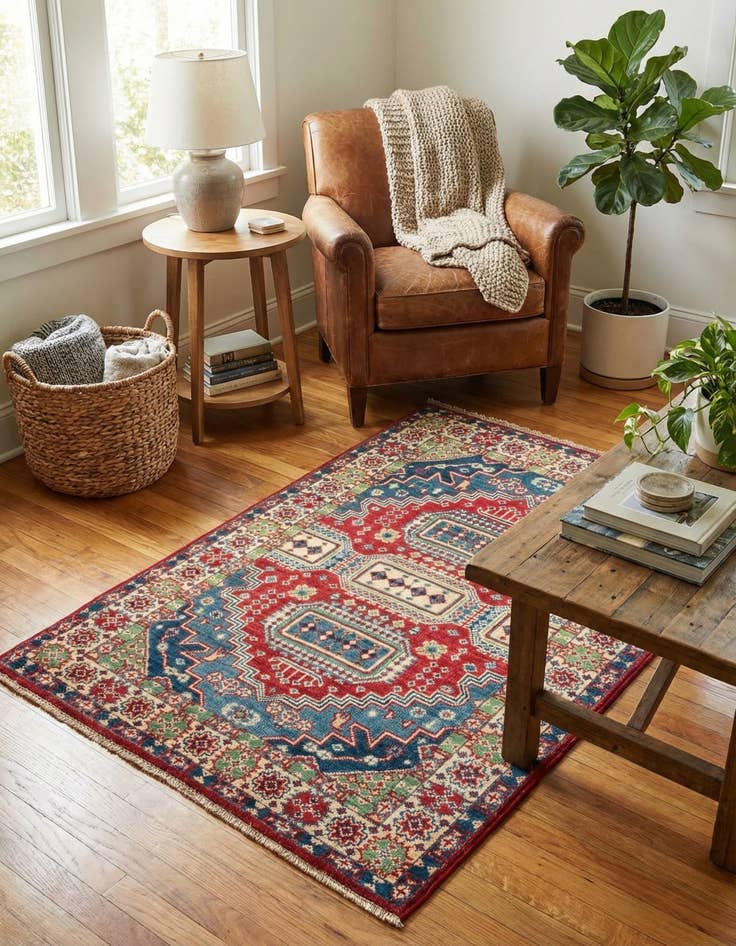 Detail image of 2' 10 x 4' 2  Hand Knotted Kazak Rug