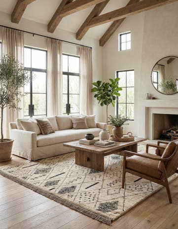 6' 7 x 9' 8 Hand Knotted Moroccan Wool Rug