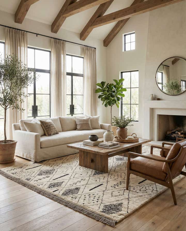 6' 7 x 9' 8 Hand Knotted Moroccan Wool Rug