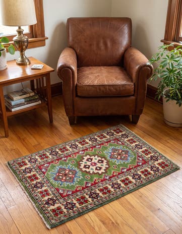 1' 11 x 2' 10 Hand Knotted Kazak Rug