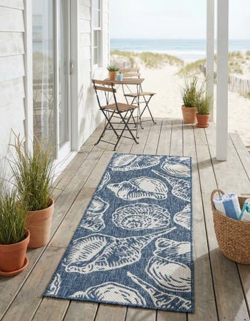2' x 5' 3 Easy-Clean Coastal Indoor / Outdoor Runner Rug