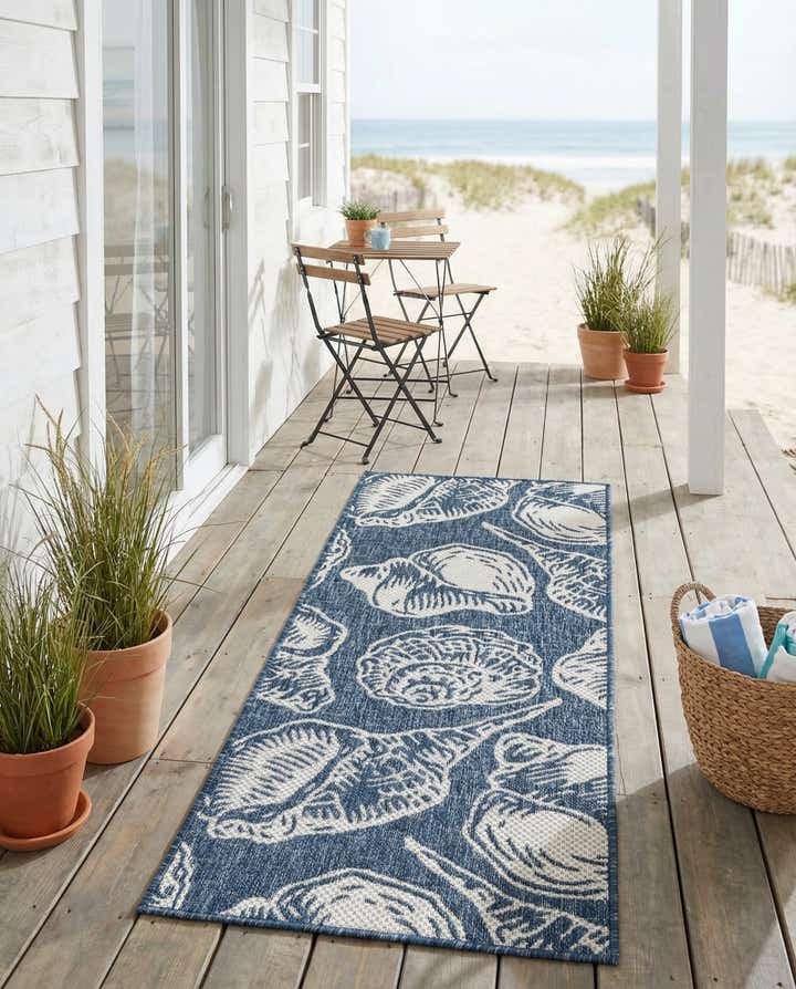 2' x 5' 3 Easy-Clean Coastal Indoor / Outdoor Runner Rug