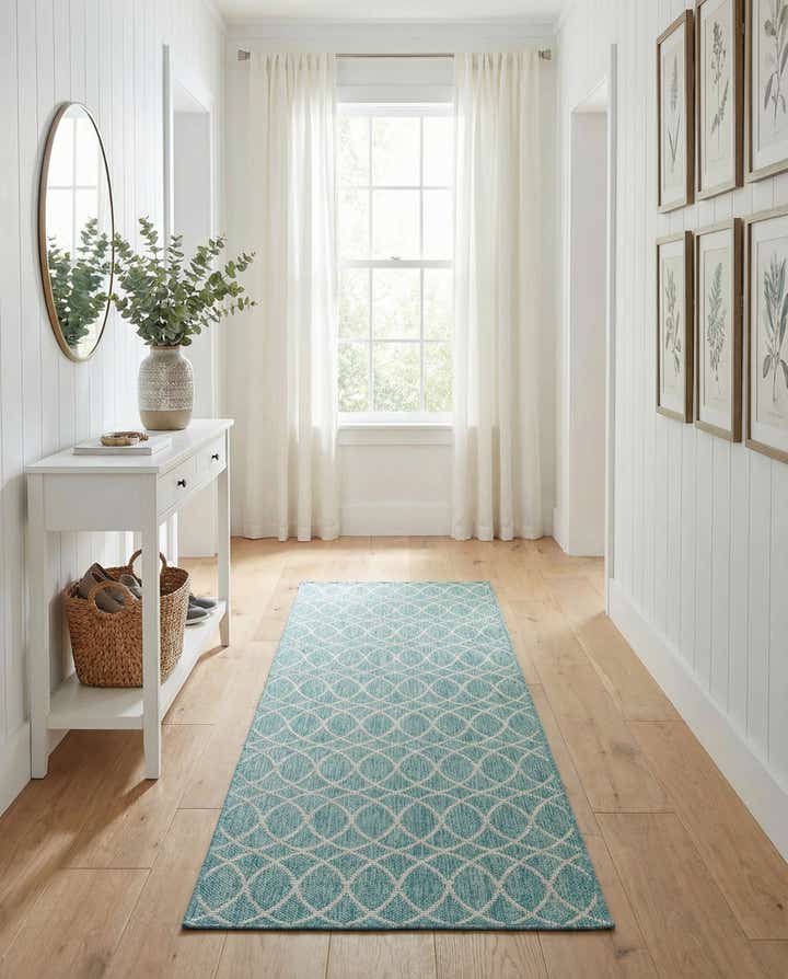 3' x 10' Easy-Clean Trellis Indoor / Outdoor Runner Rug
