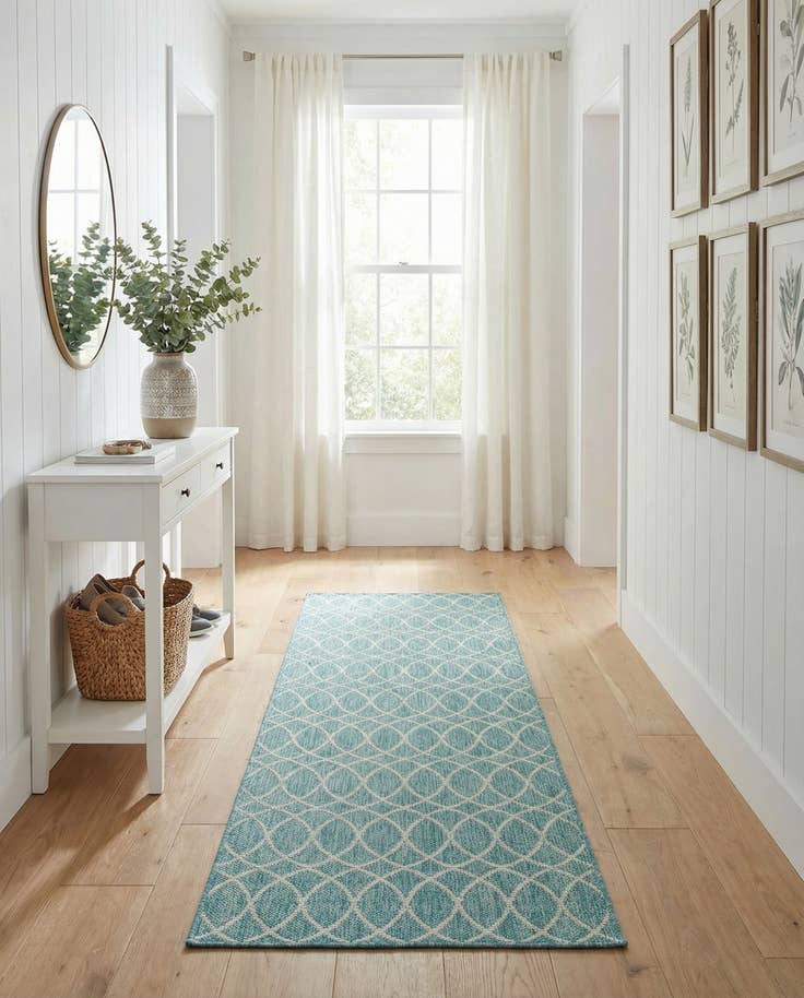 Detail image of 3' x 10' Easy-Clean Trellis Indoor / Outdoor Runner Rug