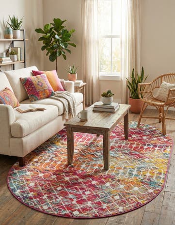 Moroccan Trellis Oval Rug