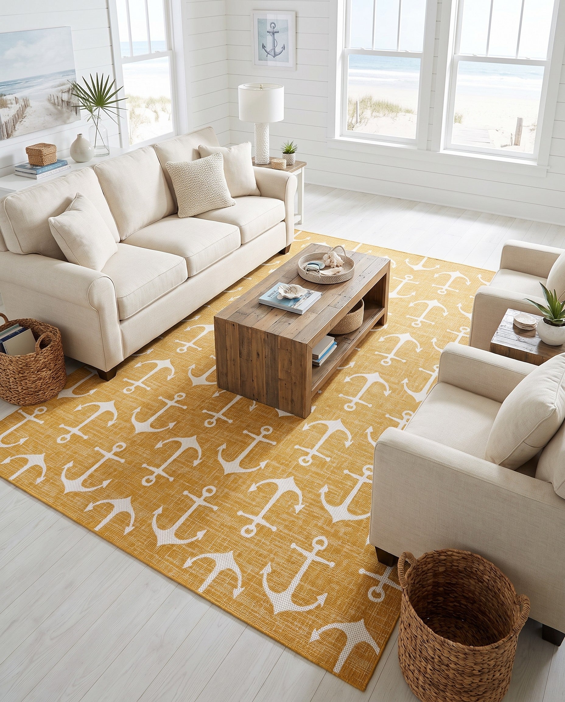 10' x 13' Easy-Clean Coastal Indoor / Outdoor Rug