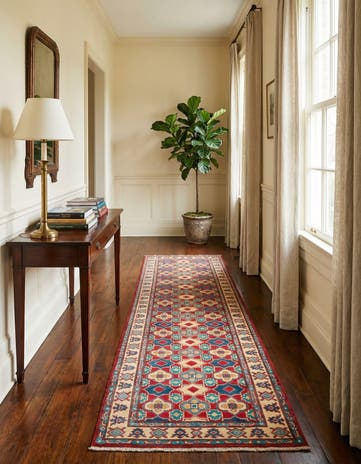 2' 9 x 9' 10 Hand Knotted Kazak Runner Rug