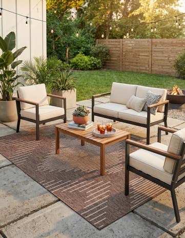 7' x 10' Easy-Clean Modern Indoor / Outdoor Rug