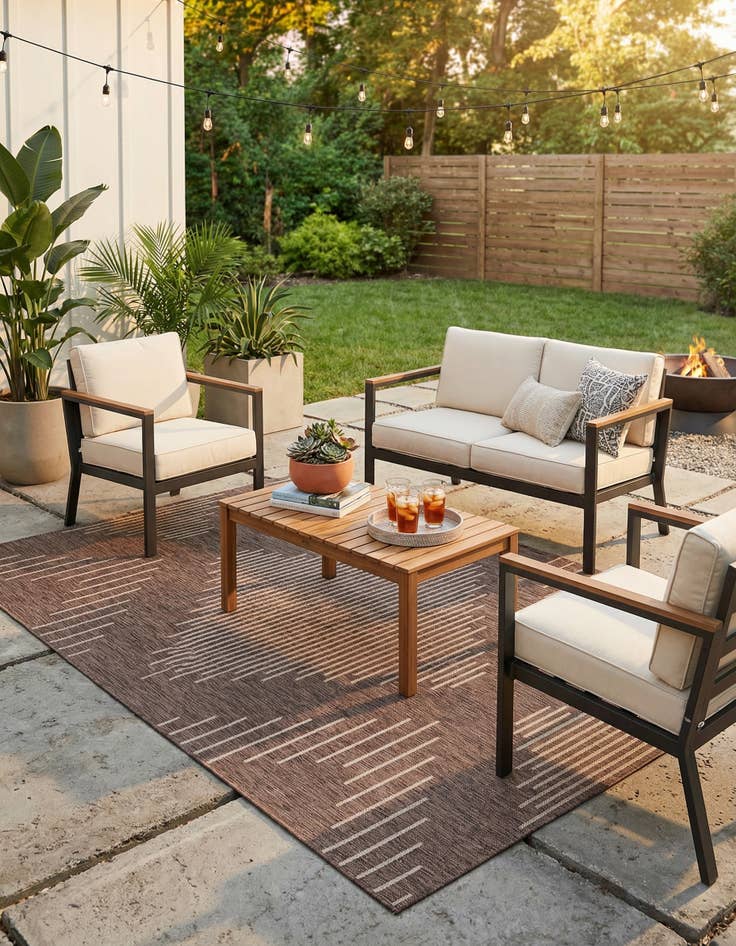 Detail image of 7' x 10'  Washable Modern Indoor / Outdoor Rug