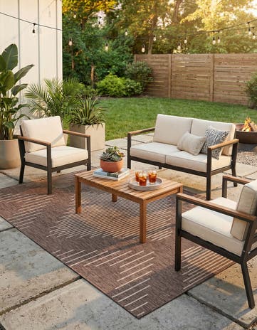 7' x 10' Easy-Clean Modern Indoor / Outdoor Rug