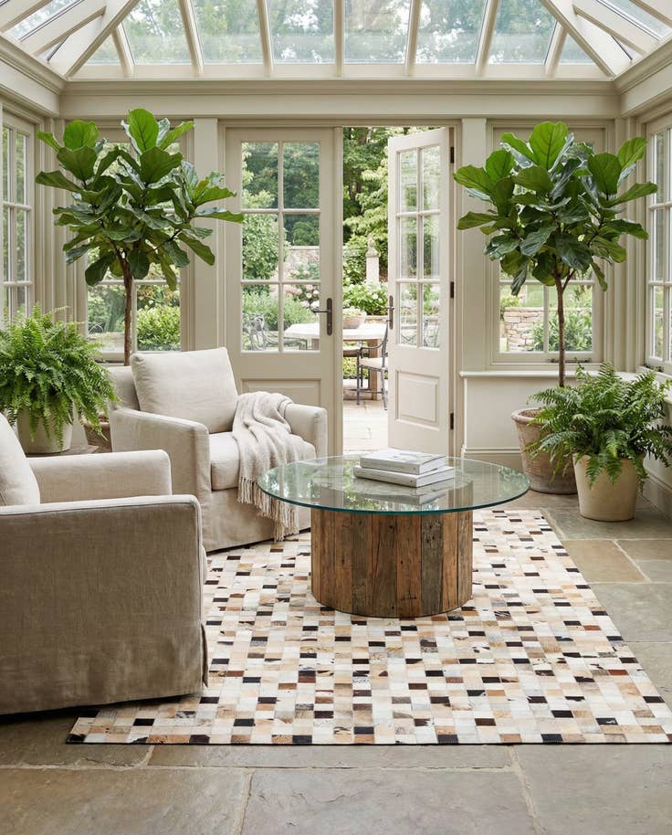 Detail image of 5' x 7' 11 Cowhide Stocks Rug