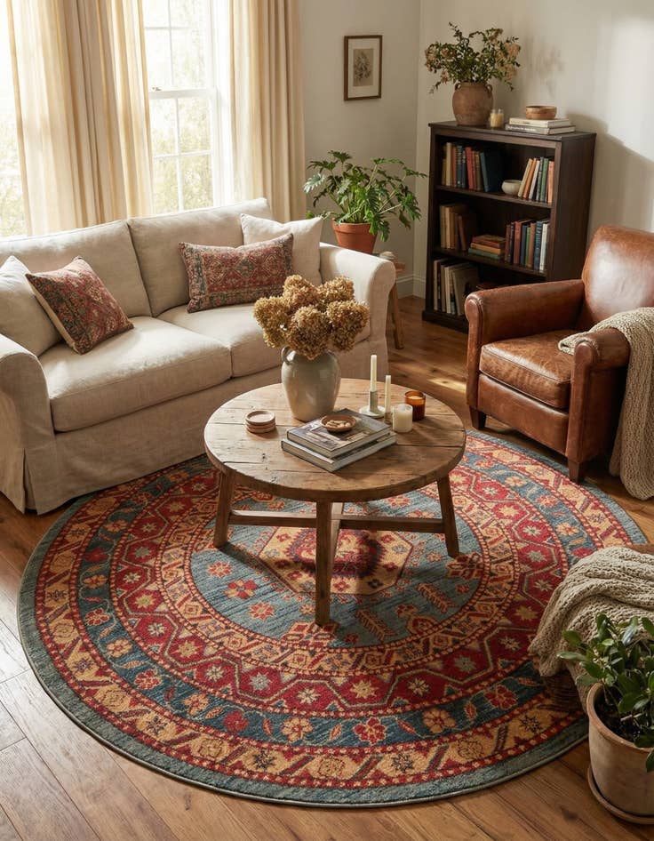 Detail image of 6' x 6' Serapi Round Rug