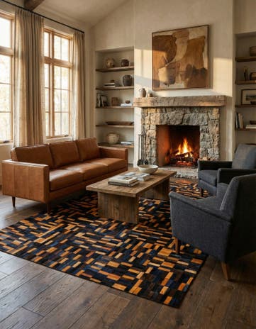 5' x 7' 11 Cowhide - Patchwork Rug