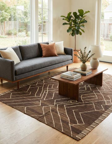 6' 1 x 8' Hand Woven Kilim Modern Wool Rug
