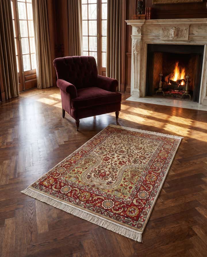 3' 3 x 4' 5 Hereke Silk Rug