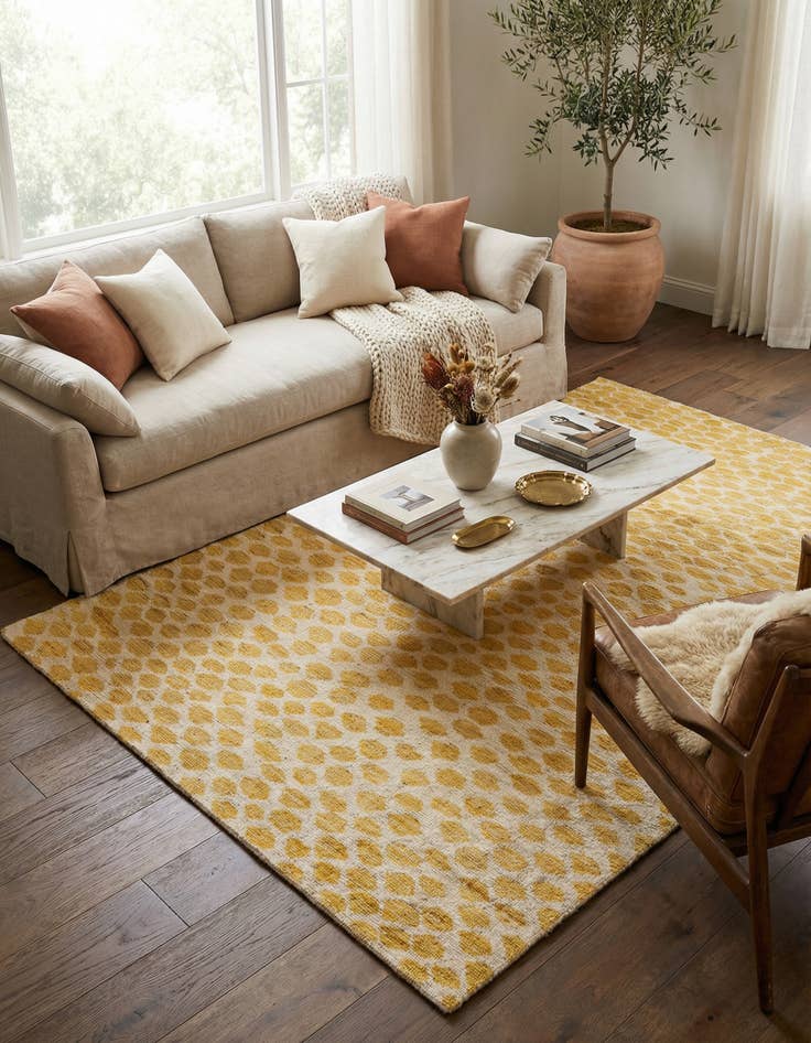 Detail image of  6' 2 x 9' 2  Hand Knotted Moroccan Wool Rug