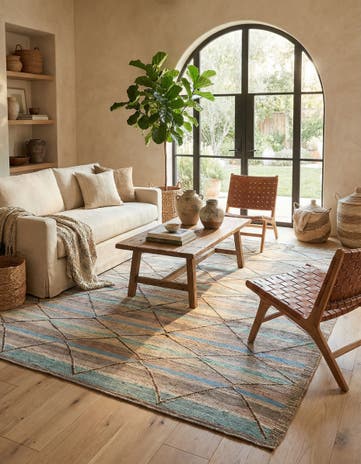 9' 2 x 11' 9 Hand Knotted Moroccan Wool Rug