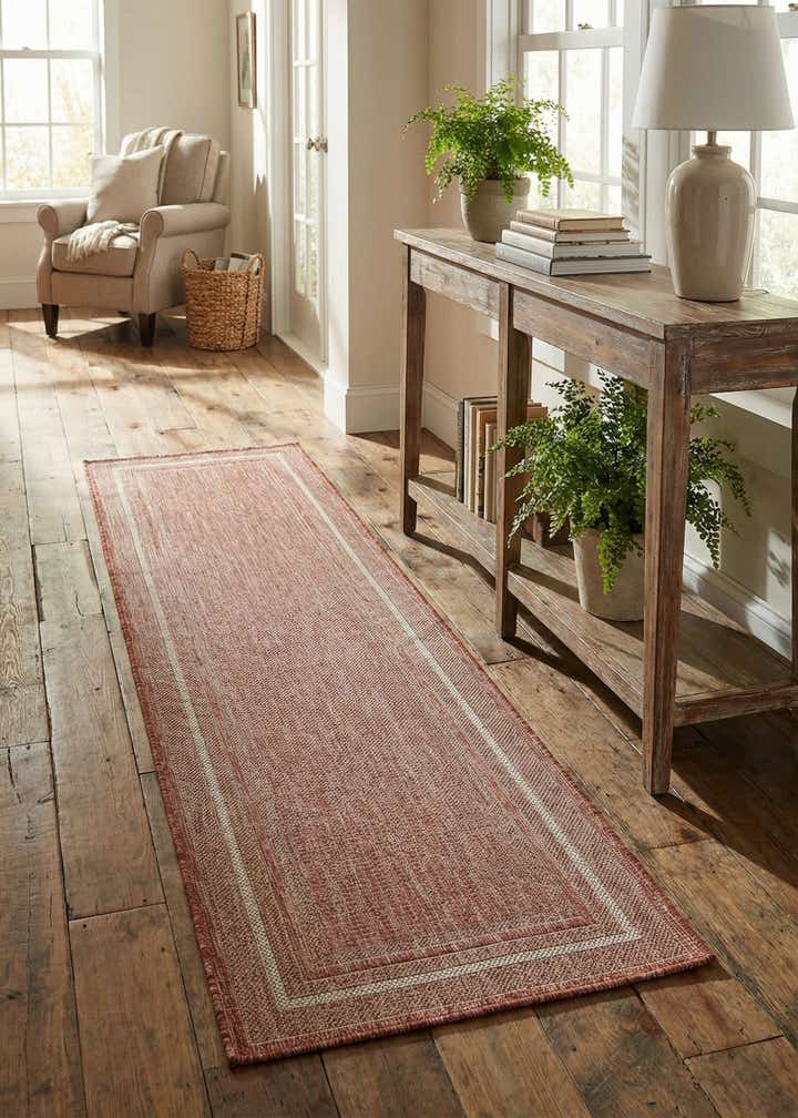 2' x 8' Easy-Clean Border Indoor / Outdoor Runner Rug