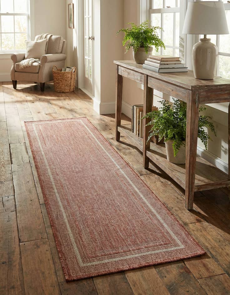 Detail image of 2' x 8' Easy-Clean Border Indoor / Outdoor Runner Rug