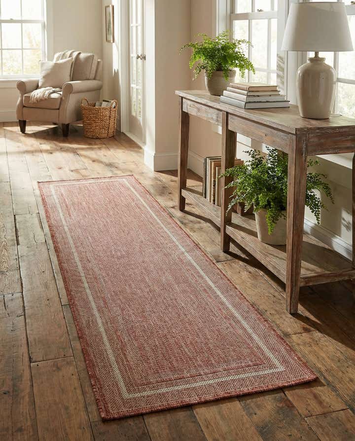 2' x 8' Easy-Clean Border Indoor / Outdoor Runner Rug