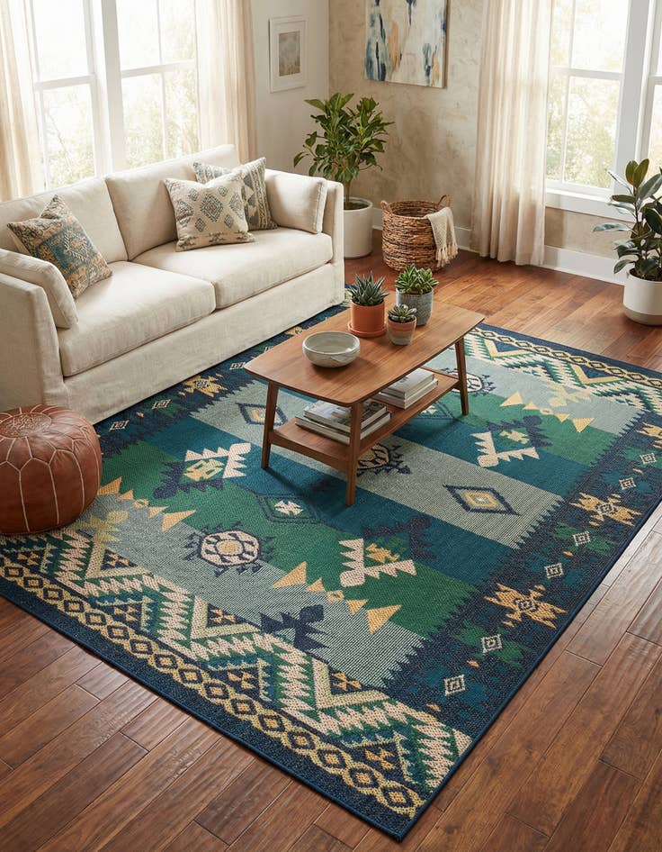 Detail image of 7' 10 x 10'  Washable Baja Indoor / Outdoor Rug