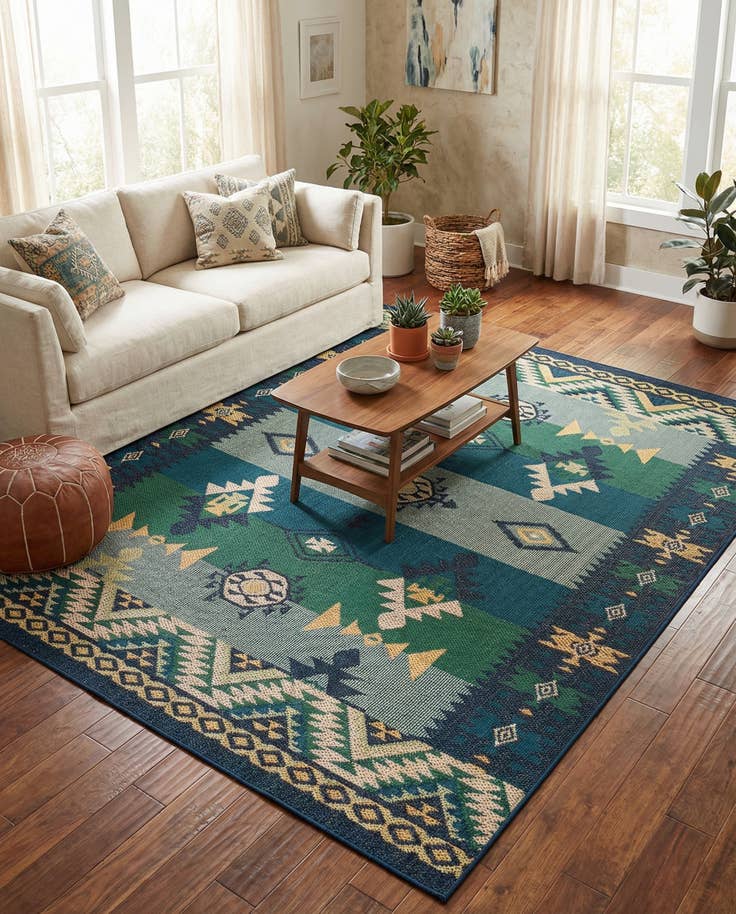 Detail image of 7' 10 x 10' Easy-Clean Baja Indoor / Outdoor Rug