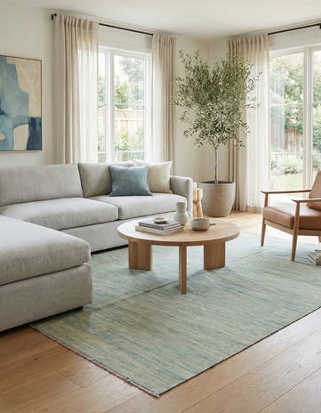 5' 6 x 8' 2 Hand Woven Kilim Modern Wool Rug