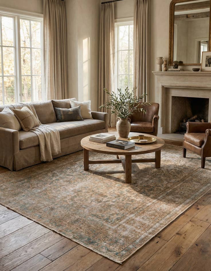 Detail image of 8' 1 x 10' 8  Hand Knotted Ultra Vintage Persian Wool Rug