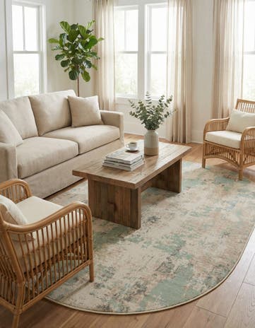 5' x 8' Lotus Oval Rug