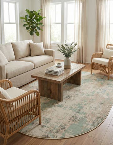 5' x 8' Lotus Oval Rug