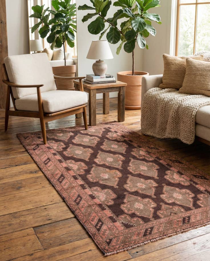 Detail image of 3' 6 x 6' 7 Hand Knotted Ultra Vintage Persian Wool Rug