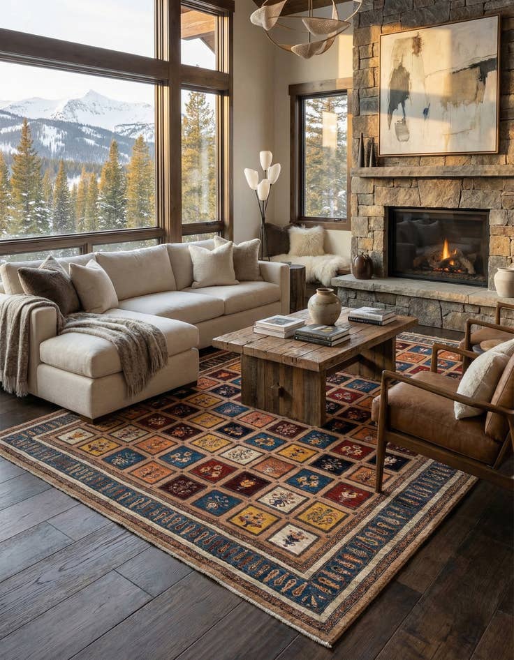 Detail image of  8' 9 x 11' 5  Hand Knotted Luribaft Rug