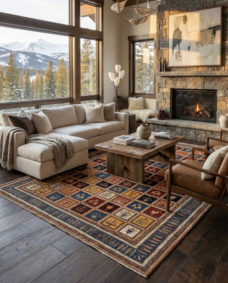 Detail image of 8' 9 x 11' 5 Hand Knotted Luribaft Rug