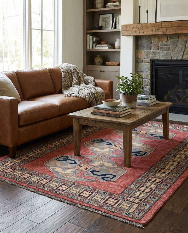 4' 4 x 5' 10 Hand Knotted Kazak Oriental Wool Rug