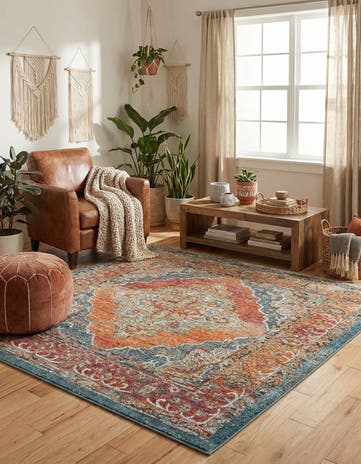 Rust Red Isabella Square Rug