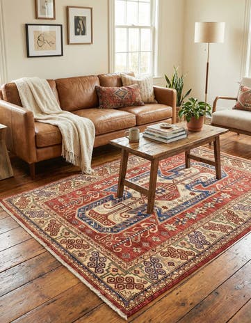 5' 9 x 8' Hand Knotted Kazak Oriental Rug